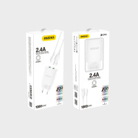 Miniatyr av produktbild för DUDAO EU charger 2xUSB 2.4A 5V white Lightning cab Universal Vit AC inomhus