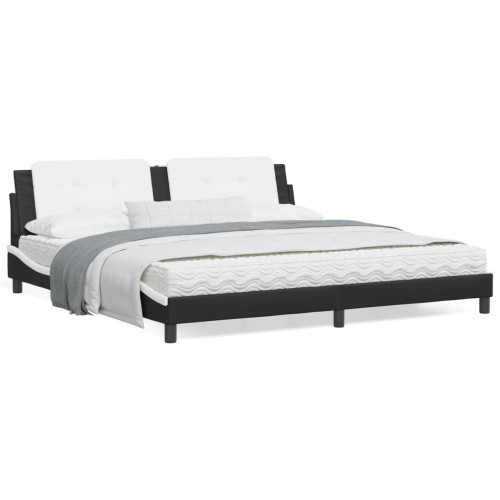 vidaXL Bed Frame without Mattress "Zadar" Black and White 200x200 cm Faux Leather - Sängar & Sängramar