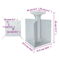 Miniatyr av produktbild för Markfäste för parasoll silver 27,5x27,5x45 cm stål