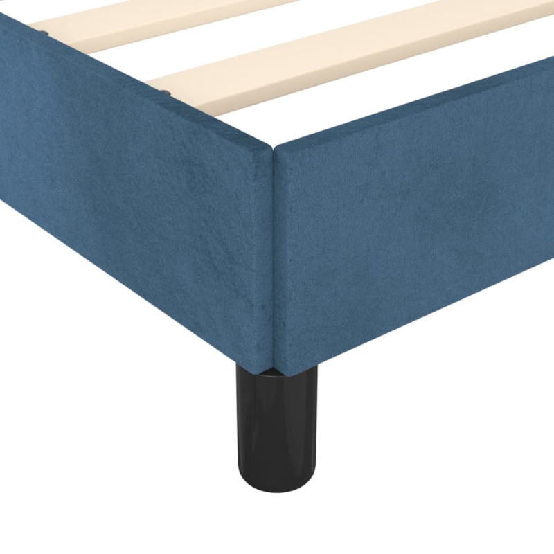 Produktbild för Sängram med huvudgavel mörkblå 120x190 cm sammet