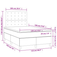 Miniatyr av produktbild för Ramsäng med madrass gräddvit 120x190 cm tyg