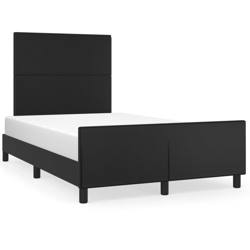 Produktbild för Sängram med huvudgavel svart 120x190 cm konstläder