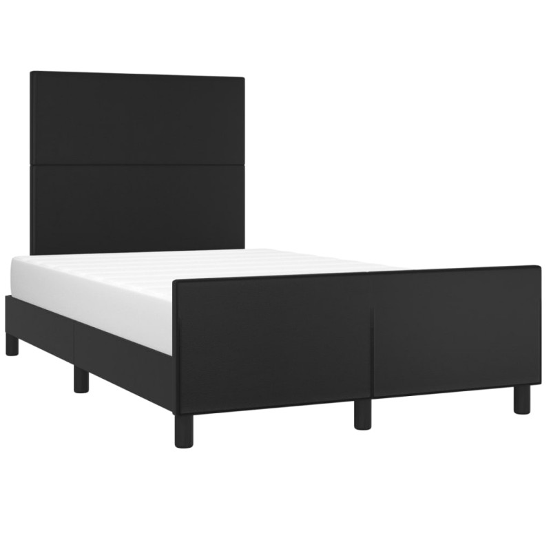 Produktbild för Sängram med huvudgavel svart 120x190 cm konstläder