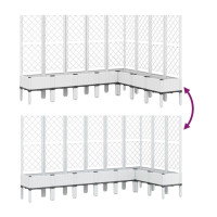 Produktbild för Odlingslåda med spaljé vit 200x160x142 cm PP