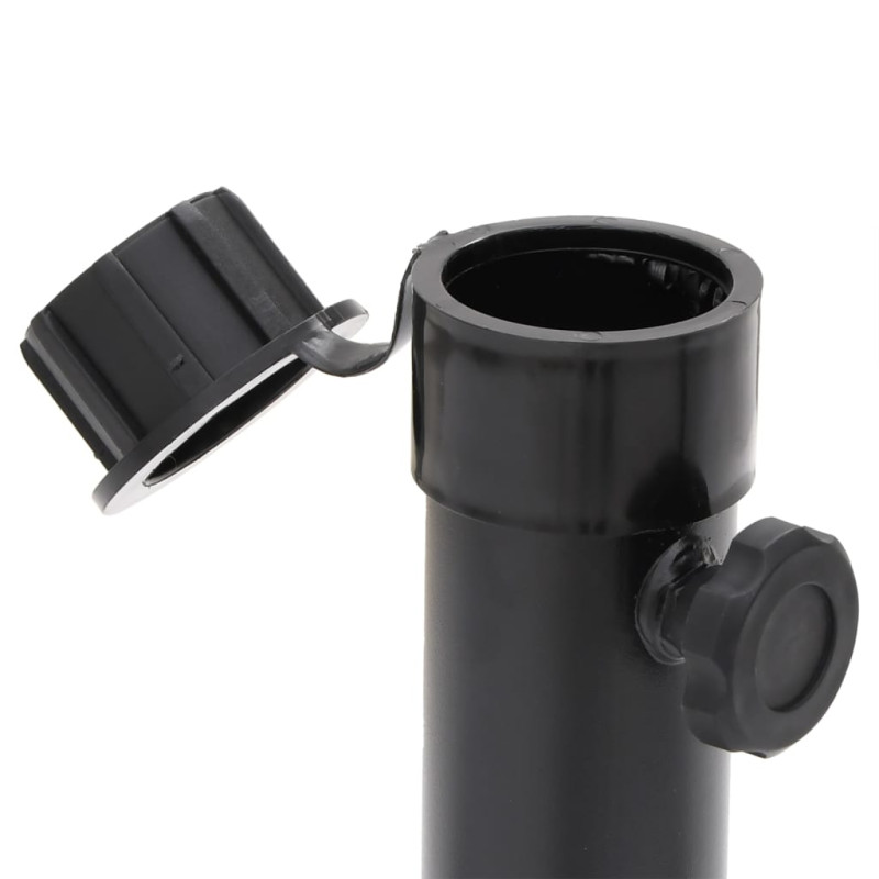 Produktbild för Parasollfot hopfällbar för Ø38/48 mm glansigt svart stål