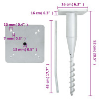 Miniatyr av produktbild för Markfäste för parasoll med stång 16x16x52 cm stål