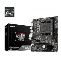 Produktbild för MSI A520M-A PRO moderkort AMD A520 Uttag AM4 micro ATX
