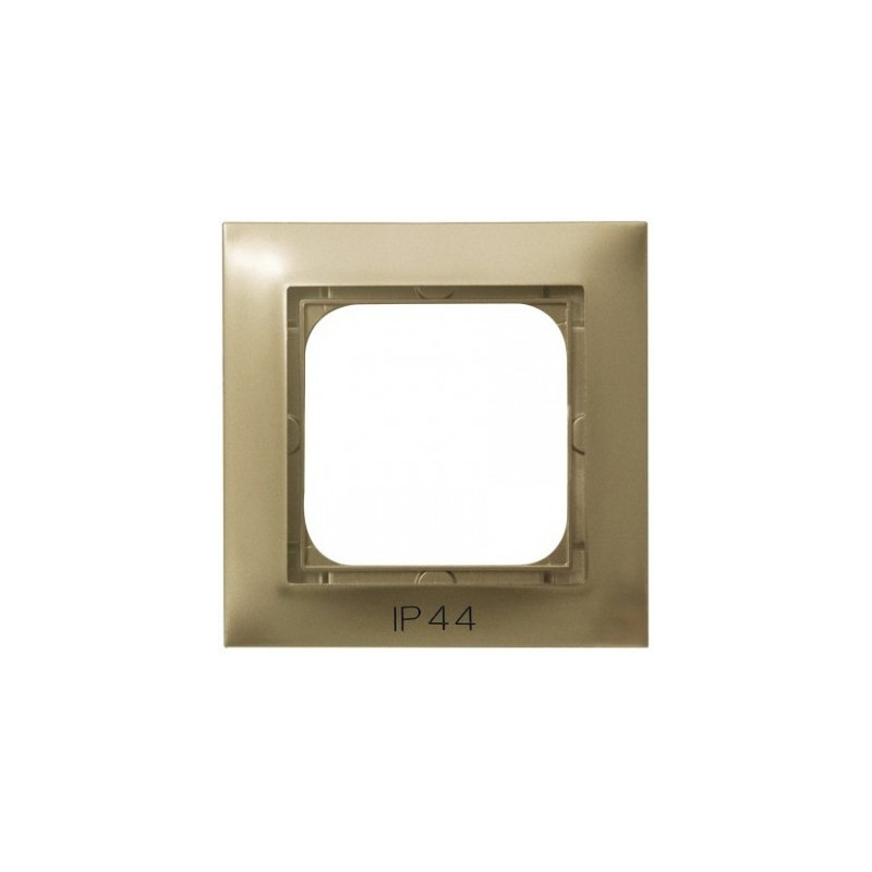 Produktbild för Ospel RH-1Y/28 platta och ram till strömbrytare och vägguttag Guld