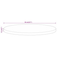 Produktbild för Bordsskiva Ø 50x2,5 cm rund massivt mangoträ