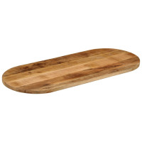 Produktbild för Bordsskiva 80x40x3,8 cm oval massivt grovt mangoträ