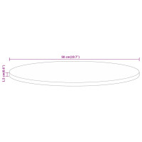 Produktbild för Bordsskiva Ø 50x1,5 cm rund massivt grovt mangoträ