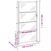 Produktbild för Trädgårdsgrind 100x200 cm rostfritt stål