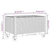 Produktbild för Odlingslåda med hjul vit 80x50x54 cm PP