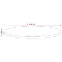 Produktbild för Bordsskiva Ø 80x2,5 cm rund massivt mangoträ