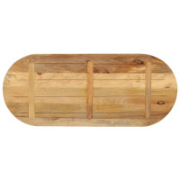 Produktbild för Bordsskiva 110x40x3,8 cm oval massivt grovt mangoträ