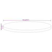 Produktbild för Bordsskiva Ø 70x3,8 cm rund massivt mangoträ