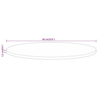 Produktbild för Bordsskiva Ø 60x1,5 cm rund massivt grovt mangoträ