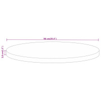 Produktbild för Bordsskiva Ø 90x3,8 cm rund massivt återvunnet trä