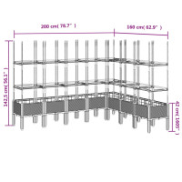 Produktbild för Odlingslåda med spaljé vit 200x160x142,5 cm PP