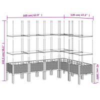 Produktbild för Odlingslåda med spaljé vit 160x120x142,5 cm PP