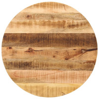 Produktbild för Bordsskiva Ø 70x1,5 cm rund massivt grovt mangoträ