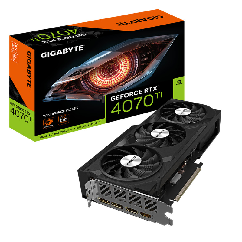Produktbild för Gigabyte GeForce RTX 4070 Ti WINDFORCE OC 12G NVIDIA 12 GB GDDR6X