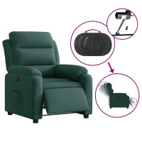 Produktbild för Elektrisk reclinerfåtölj mörkgrön sammet