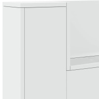 Produktbild för Sänggavel med LED vit 220x16,5x103,5 cm
