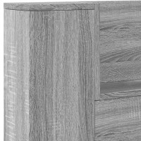 Produktbild för Sänggavel med LED grå sonoma 220x16,5x103,5 cm
