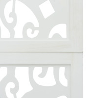 Produktbild för Rumsavdelare 3 paneler vit massivt kejsarträ