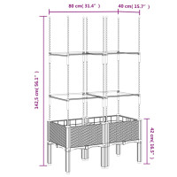 Produktbild för Odlingslåda med spaljé vit 80x40x142,5 cm PP