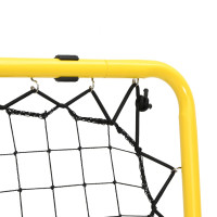Produktbild för Fotbollsnät med rebounder dubbel justerbart gul och svart stål