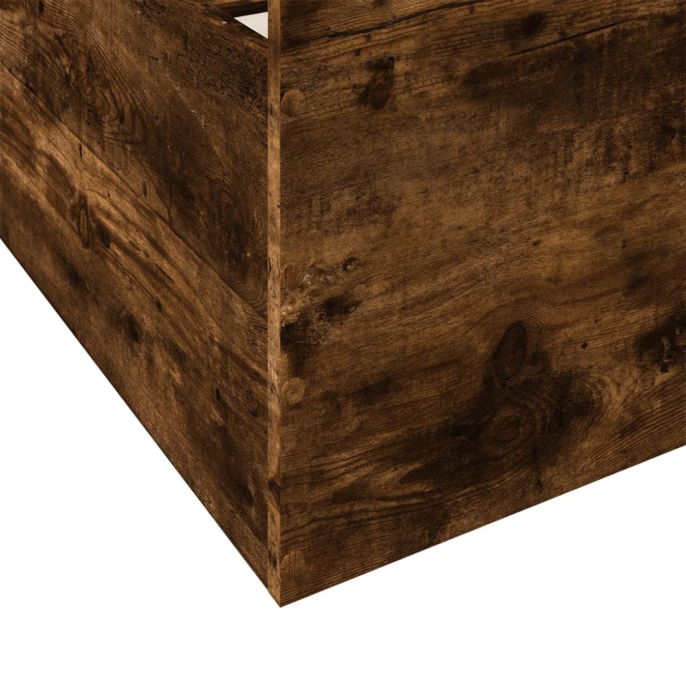 Produktbild för Sängram med lådor rökfärgad ek 100x200 cm konstruerad trä