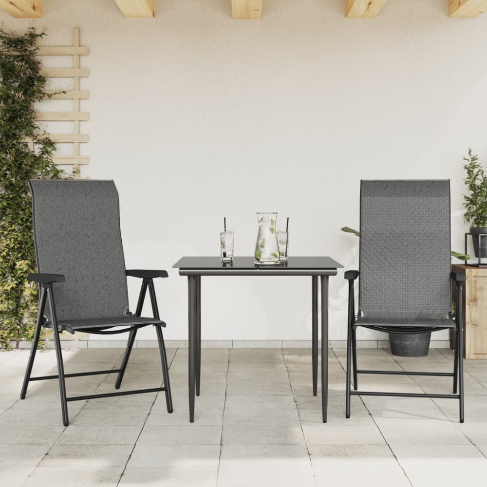 Produktbild för Hopfällbara trädgårdsstolar 2 st grå konstrotting