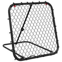 Produktbild för Fotbollsnät med rebounder justerbart svart 84x73x60-80 cm stål