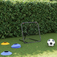 Produktbild för Fotbollsnät med rebounder justerbart svart 84x73x60-80 cm stål