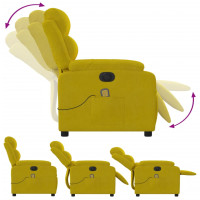 Produktbild för Elektrisk massagefåtölj gul sammet