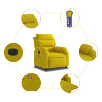 Produktbild för Elektrisk massagefåtölj gul sammet