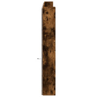 Produktbild för Sänggavel med LED rökfärgad ek 220x16,5x103,5 cm