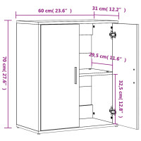 Produktbild för Skänk rökfärgad ek 60x31x70 cm konstruerat trä