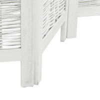 Produktbild för Rumsavdelare 3 paneler vit massivt kejsarträ