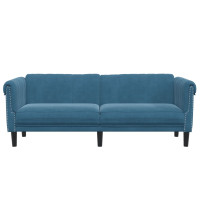 Produktbild för Soffa 3-sits blå sammet