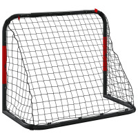 Produktbild för Fotbollsmål med nät röd och svart 90x48x71 cm stål