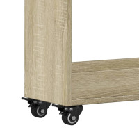 Produktbild för Skåp med hjul sonoma-ek 60x22x79 cm konstruerat trä
