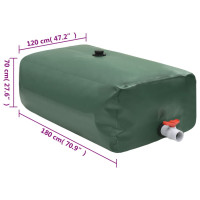 Miniatyr av produktbild för Vattentank med kran vikbar 1500 L PVC