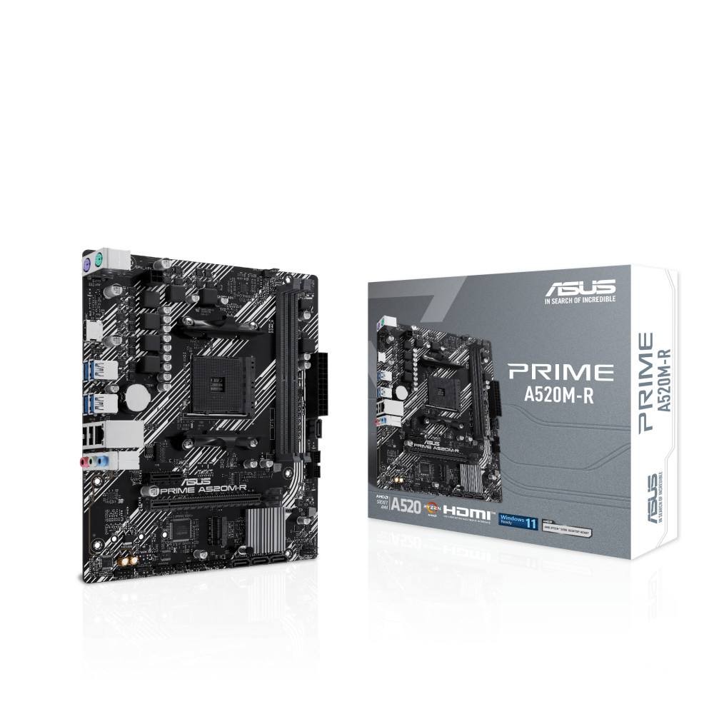 Produktbild för ASUS PRIME A520M-R AMD A520 Uttag AM4 micro ATX