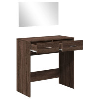 Produktbild för Sminkbord med spegel brun ek 80x39x80 cm