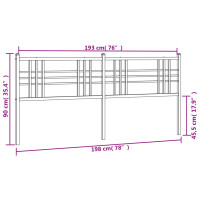 Produktbild för Huvudgavel metall svart 193 cm