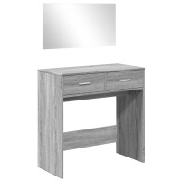 Produktbild för Sminkbord med spegel grå sonoma 80x39x80 cm