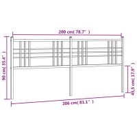 Produktbild för Huvudgavel metall svart 200 cm